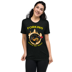 Forklift Superhero in Flames Forking Makes Me Happy GY Short sleeve t-shirt