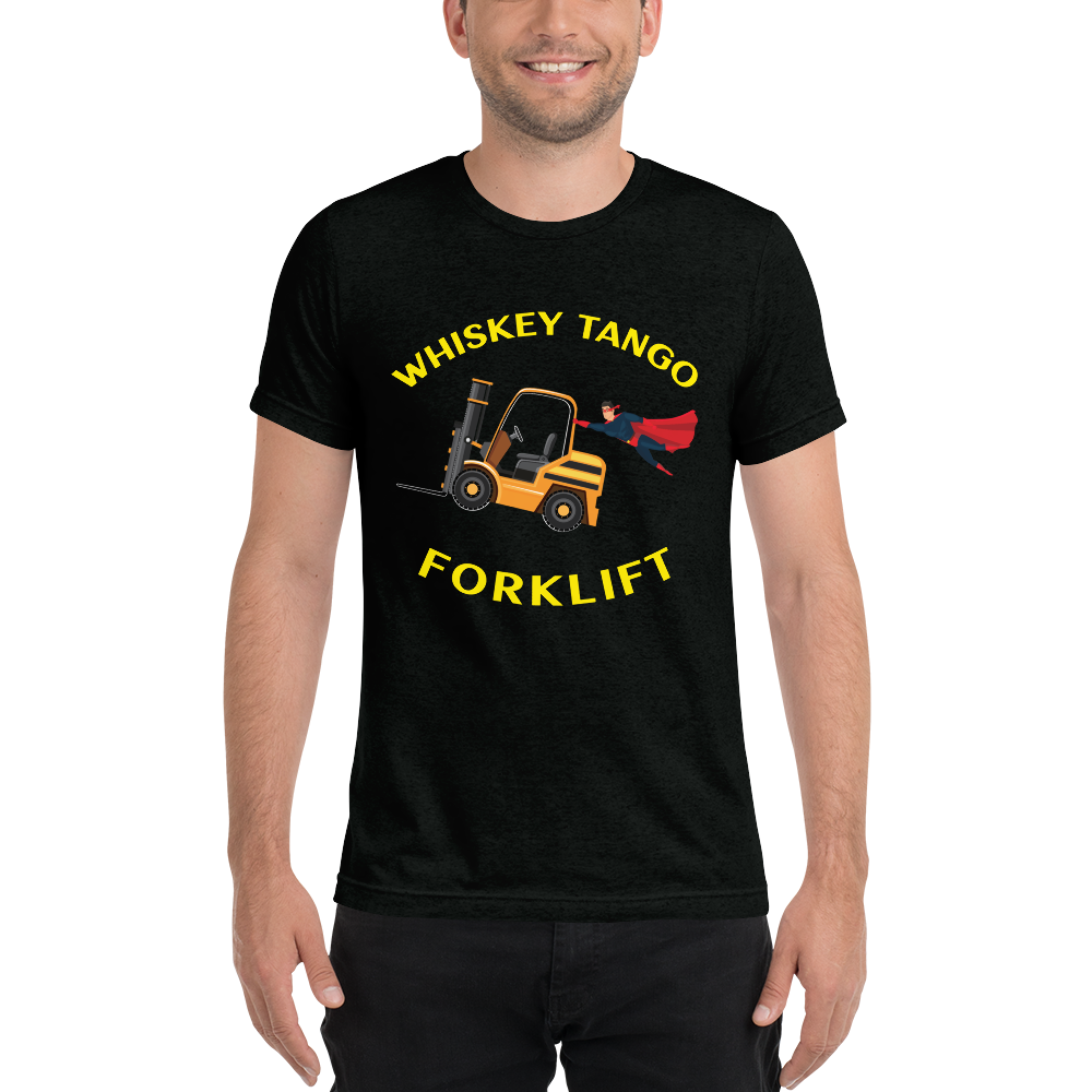 Forklift Superhero Whiskey Tango Forklift GY Short sleeve t-shirt