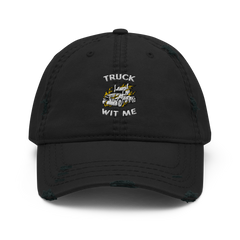 Truck in Flames Truck Wit Me NF WW Distressed Dad Hat