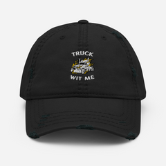 Truck in Flames Truck Wit Me NF WW Distressed Dad Hat