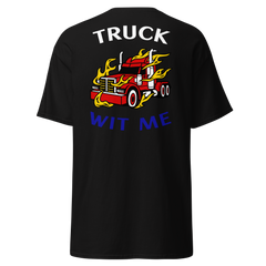 Trucker in Flames Truck Wit Me WRB Classic tee