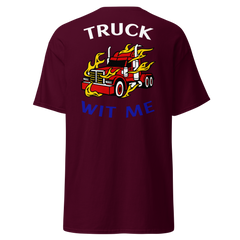 Trucker in Flames Truck Wit Me WRB Classic tee