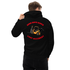 Forklift Ninja Zero Days Since Last Accident GR Unisex Hoodie