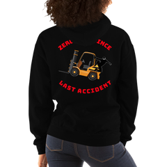 Forklift Ninja Zero Days Since Last Accident GR Unisex Hoodie