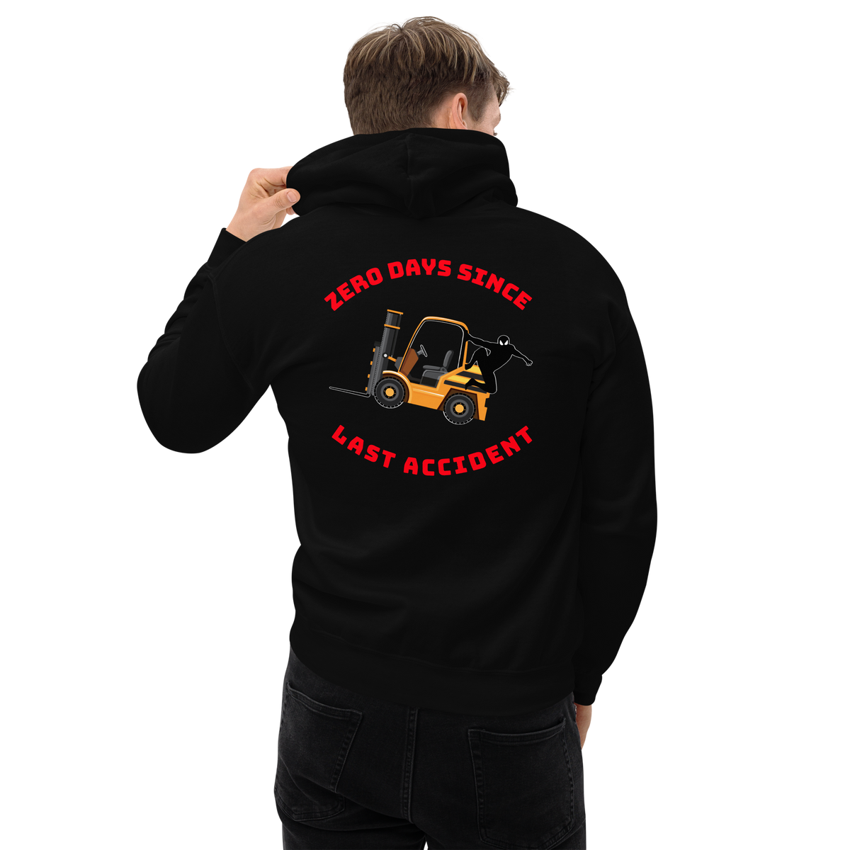 Forklift Ninja Zero Days Since Last Accident GR Unisex Hoodie