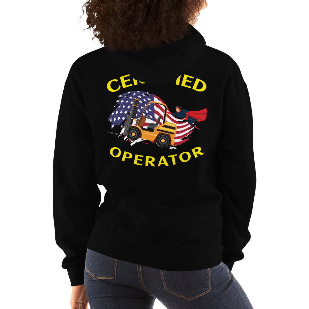 Forklift Superhero Certified Forklift Operator 1FGY Unisex Hoodie