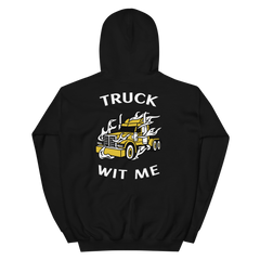 Trucker in Flames Truck Wit Me GW B Unisex Hoodie