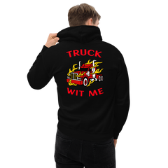 Trucker in Flames Truck Wit Me NFRR Unisex Hoodie