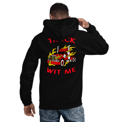 Trucker in Flames Truck Wit Me NFRR Unisex Hoodie