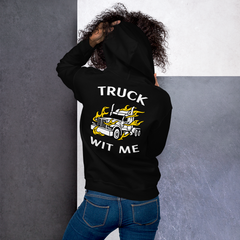 Trucker in Flames Truck Wit Me NFWW Unisex Hoodie