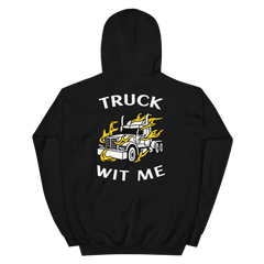 Trucker in Flames Truck Wit Me NFWW Unisex Hoodie