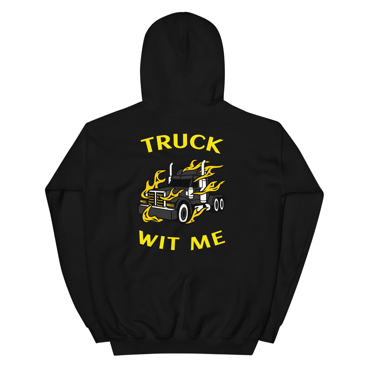 Trucker in Flames Truck Wit Me NFBlkY Unisex Hoodie