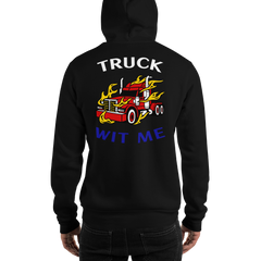 Trucker in Flames Truck Wit Me WRB Unisex Hoodie