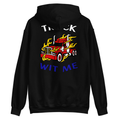 Trucker in Flames Truck Wit Me WRB Unisex Hoodie