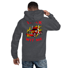 Trucker in Flames Truck Wit Me NFRR Unisex Hoodie