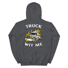 Trucker in Flames Truck Wit Me NFWW Unisex Hoodie