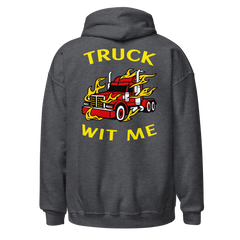 Trucker in Flames Truck Wit Me NFRY Unisex Hoodie