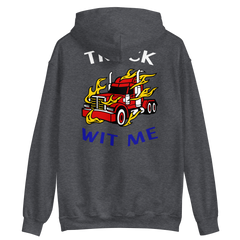 Trucker in Flames Truck Wit Me WRB Unisex Hoodie