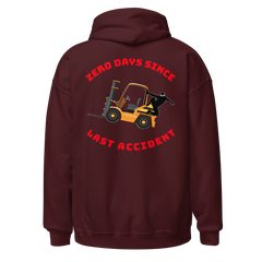 Forklift Ninja Zero Days Since Last Accident GR Unisex Hoodie