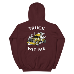 Trucker in Flames Truck Wit Me GW B Unisex Hoodie