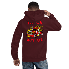 Trucker in Flames Truck Wit Me NFRR Unisex Hoodie