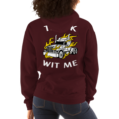 Trucker in Flames Truck Wit Me NFWW Unisex Hoodie