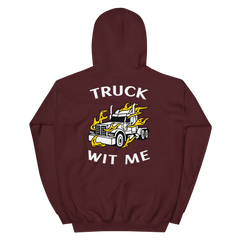 Trucker in Flames Truck Wit Me NFWW Unisex Hoodie