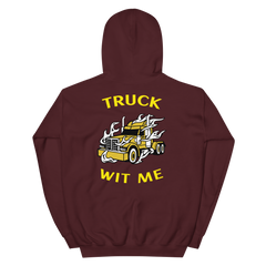 Trucker in Flames Truck Wit Me NFGY Heavy Unisex Hoodie