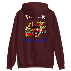 Trucker in Flames Truck Wit Me WRB Unisex Hoodie