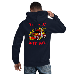 Trucker in Flames Truck Wit Me NFRR Unisex Hoodie