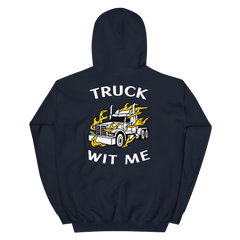 Trucker in Flames Truck Wit Me NFWW Unisex Hoodie