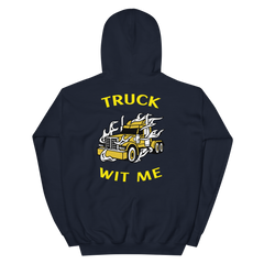 Trucker in Flames Truck Wit Me NFGY Heavy Unisex Hoodie