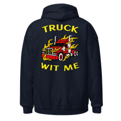 Trucker in Flames Truck Wit Me NFRY Unisex Hoodie