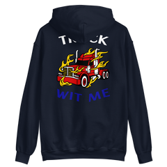 Trucker in Flames Truck Wit Me WRB Unisex Hoodie