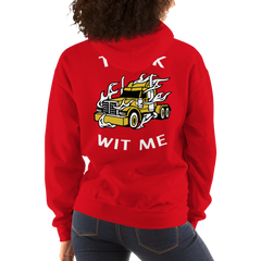 Trucker in Flames Truck Wit Me GW B Unisex Hoodie