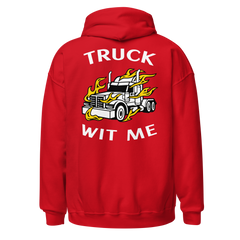 Trucker in Flames Truck Wit Me NFWW Unisex Hoodie