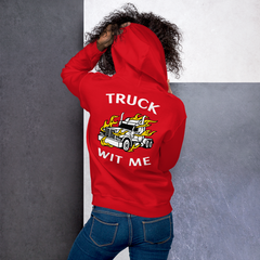 Trucker in Flames Truck Wit Me NFWW Unisex Hoodie