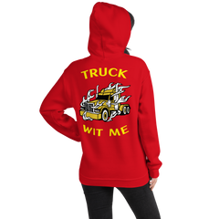 Trucker in Flames Truck Wit Me NFGY Heavy Unisex Hoodie