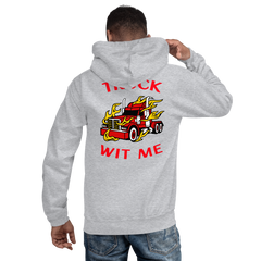 Trucker in Flames Truck Wit Me NFRR Unisex Hoodie