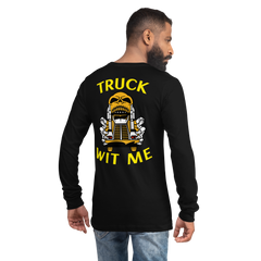 Trucker Skull Truck Wit Me NFGY Back Unisex Long Sleeve Tee