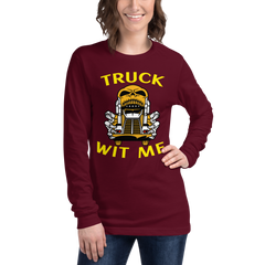 Trucker Skull Truck Wit Me NFGY Unisex Long Sleeve Tee