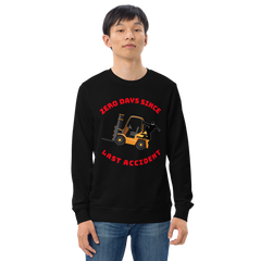 Forklift Ninja Zero Days Since Last Accident GR Unisex organic sweatshirt