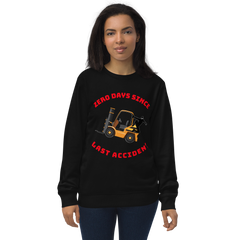 Forklift Ninja Zero Days Since Last Accident GR Unisex organic sweatshirt