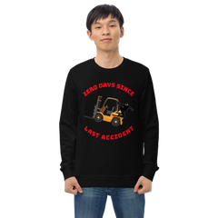 Forklift Ninja Zero Days Since Last Accident GR Unisex organic sweatshirt