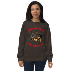 Forklift Ninja Zero Days Since Last Accident GR Unisex organic sweatshirt