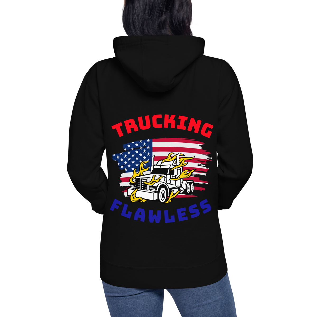 American Trucker, Trucking Flawless RWB, Industry Clothing, Unisex Hoodie