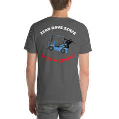 Forklift Ninja Zero Days Since Last Accident BK WBR Unisex t-shirt