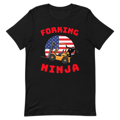 Forklift 2 Forking Ninja GR US Flag, Industry Clothing, Unisex t-shirt