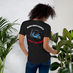 Forklift Ninja Zero Days Since Last Accident BK WBR Unisex t-shirt