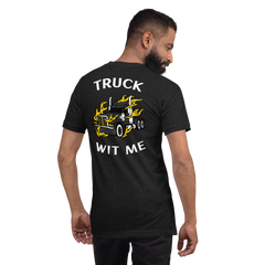 Trucker in Flames Truck Wit Me BlkW Unisex t-shirt